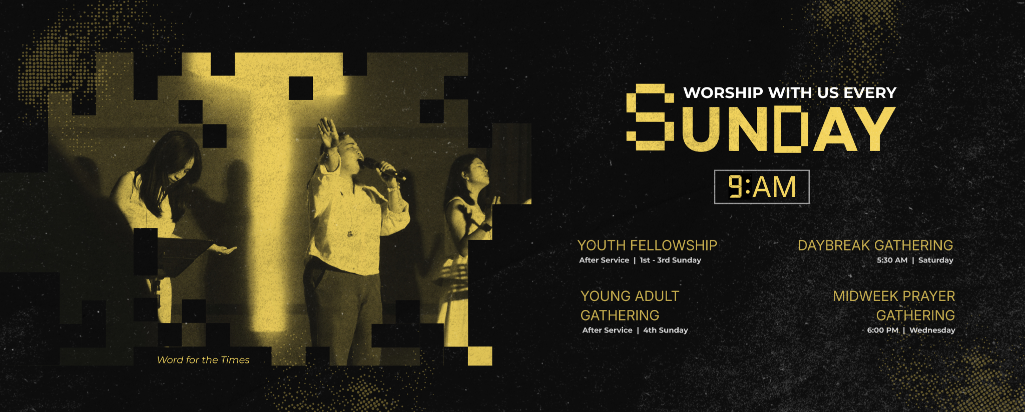 Worship gathering at Word for the Times Christian Fellowship